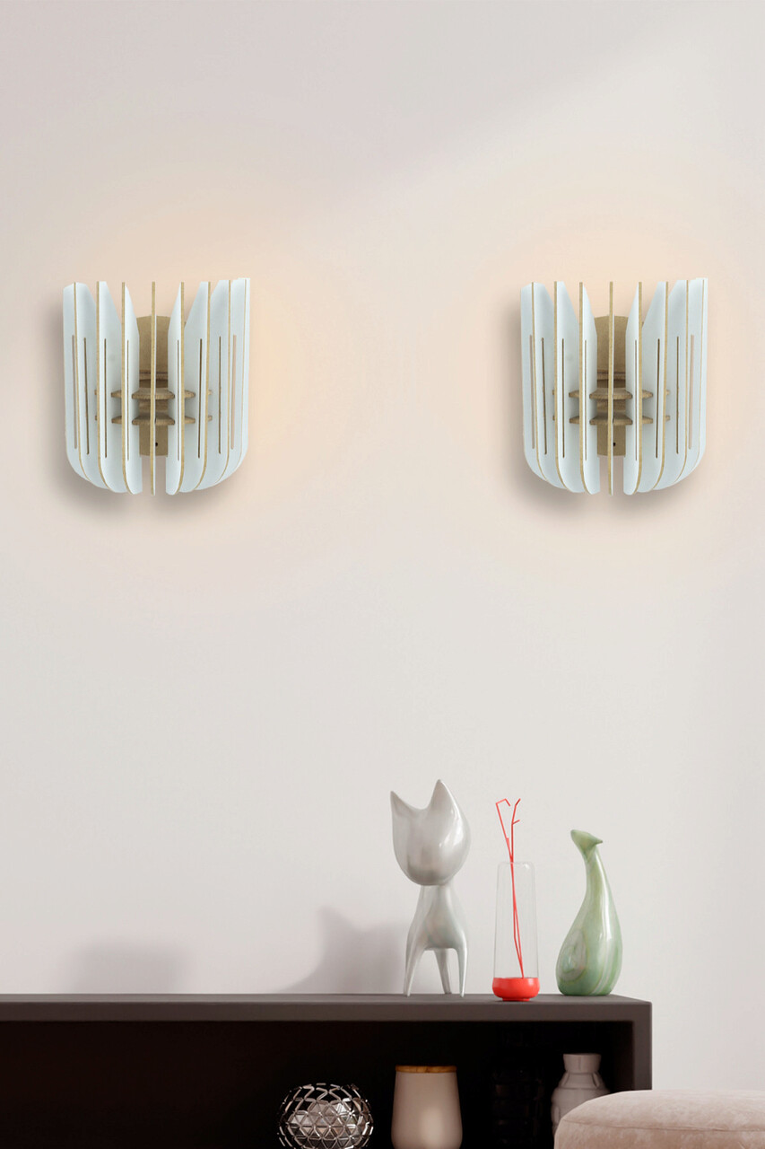 Aplica de perete, Opviq, 390FLH2126, Alb - imagine 3